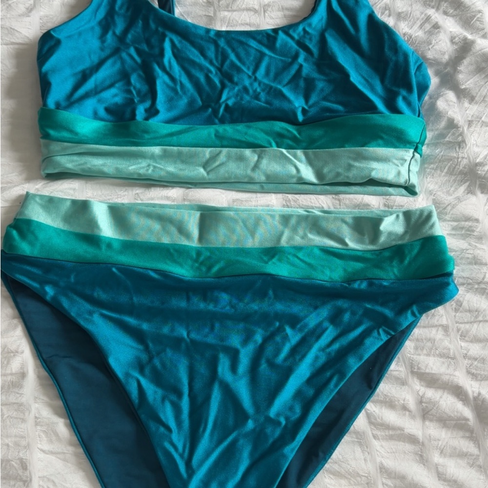 Beach Riot Teal and Aqua Bikini Set